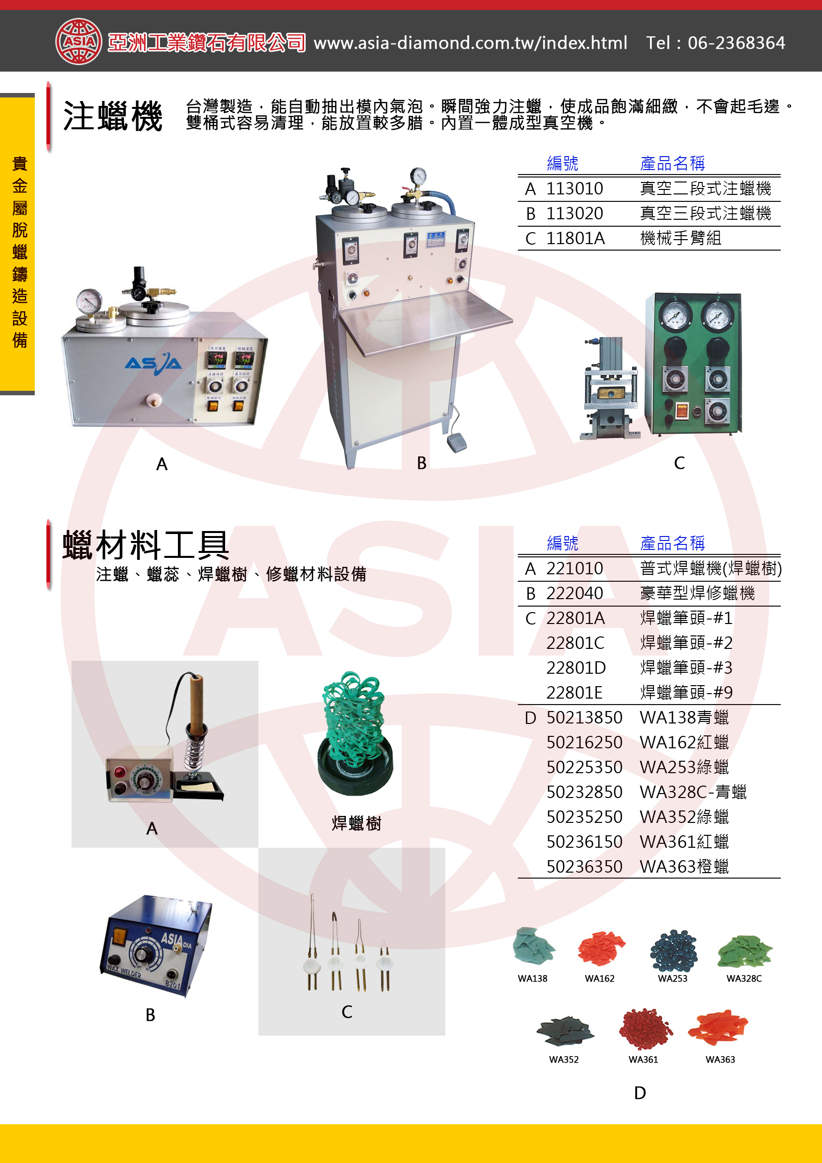 蠟工具、材料、配件